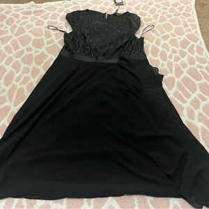Black Cap Sleeve Sweetheart Prom Dress